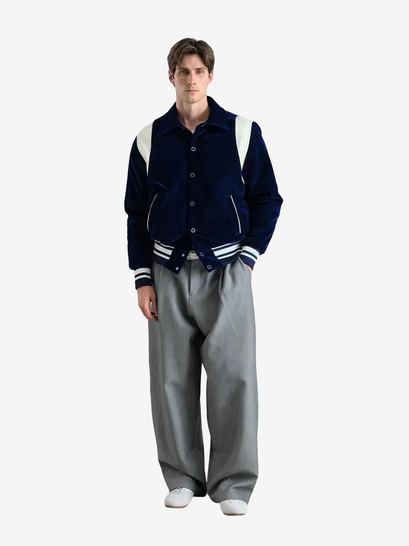 جيستو GIESTO Velvet Varsity Jacket